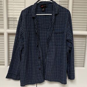 Hanes Classics Navy Plaid Shirt